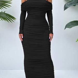 Elegant Black Off-Shoulder Dress